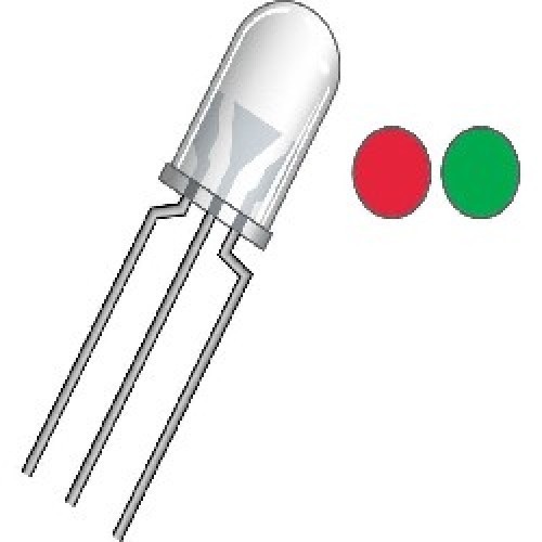 LED BICOLOR ROJO/VERDE 5mm C.C. (3 PATAS)