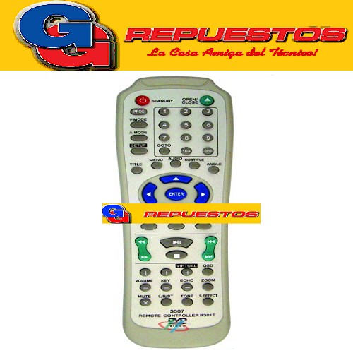 CONTROL REMOTO DVD SETUP NEGRO VTREK DVD-K32 VARIAS MARCAS