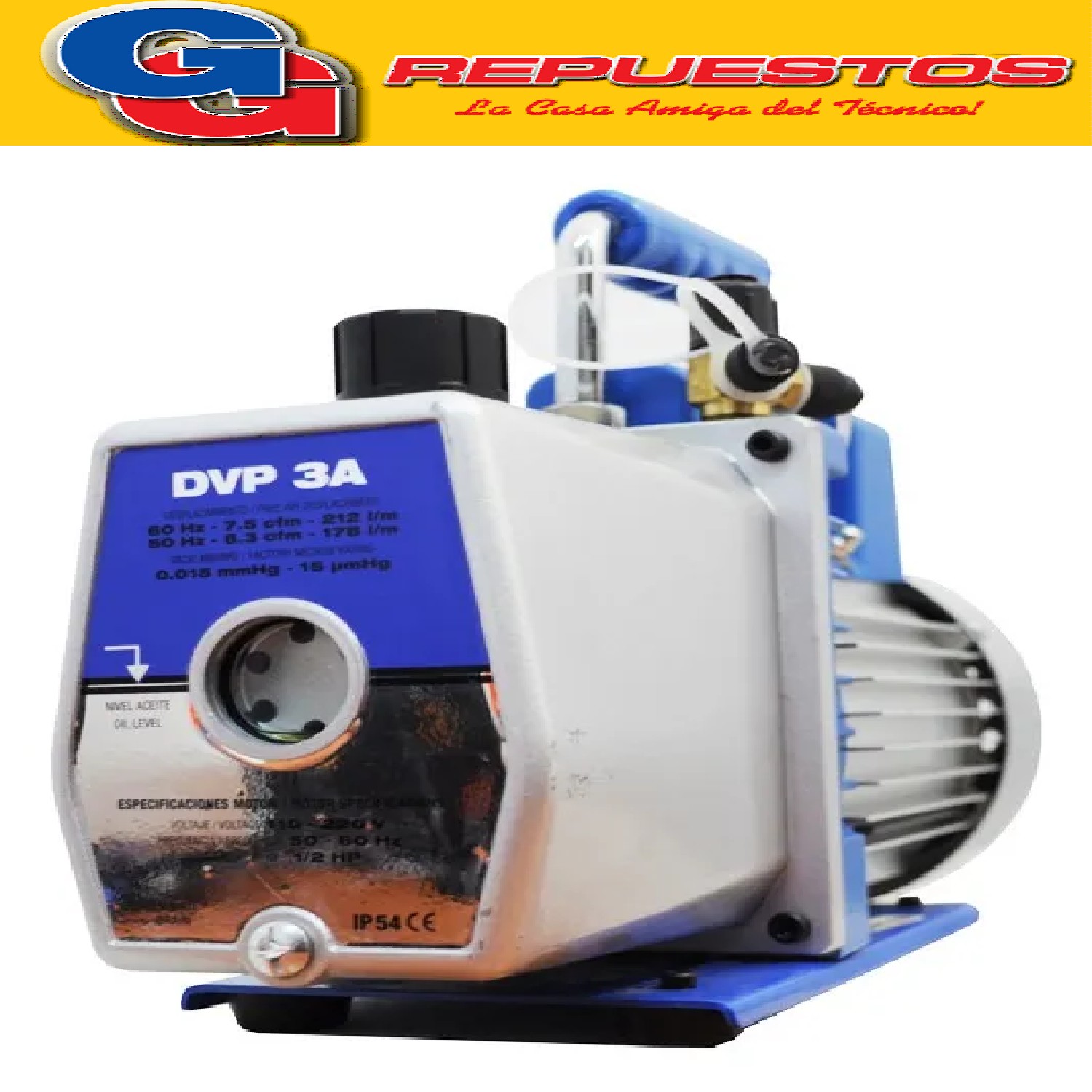 BOMBA DE VACIO DOSIVAC DVRII 170L/MINUTOS IMPORTADA 2 ETAPAS DVP3A APTA INVERTER