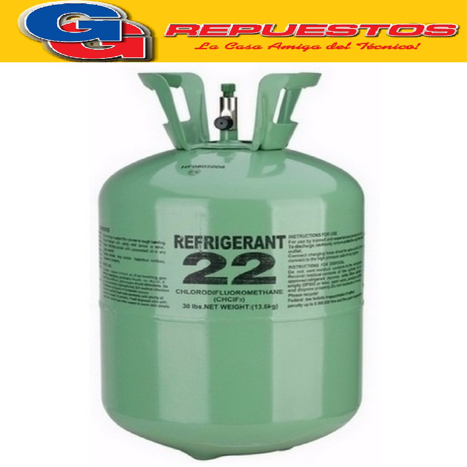 GARRAFA GAS R22 13.6 KG PURO REFRIGERANT - NECTON