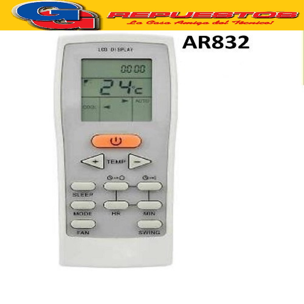 CONTROL REMOTO AIRE ACONDICIONADO SPLIT AR832 YORK BLUE STAR LUXAIRE A432