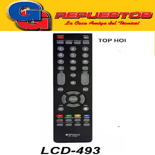 CONTROL REMOTO LCD LED TOP HOUSE L493 3849 R6849