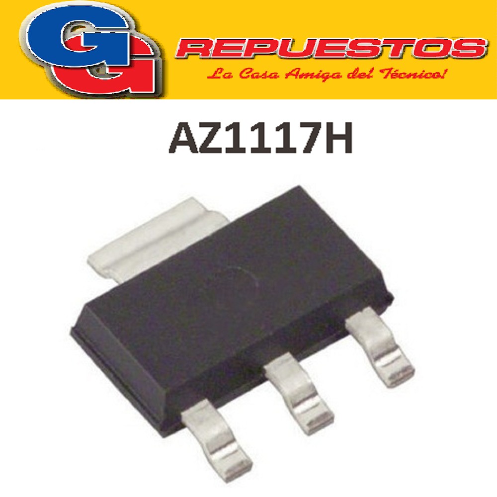 AZ1117H-ADJ / AMS1117ADJ SMD SOT 223 TRANSISTOR REGULADOR DE VOLTAGE AJUSTABLE 5V-12V 0.8A  EH11A