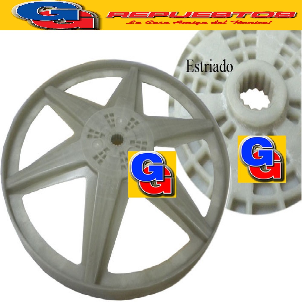 POLEA TAMBOR LAVARROPAS CANDY-LONGVIE SAMRTWASH HD L8012-L8010 de 8Kg/1000rpm-L6510 de 6.5kg/1000rpm-L6508 6.5kg/ 800rpm-LAVASECA LS8012 CANDY GVS108T12-GVSW286TC312-GVS128TC312-GVS107TC312-GVW285TC12-GV128T12-GV108T12-GV1065D12-
EVO1283D312-EVOW2853D12-EVO1083D12-EVO10653D12-
GC08652D12-CO127DF12-GO1262D12-CO108F12S-CO1065F12S-GO610512S-GO6125D12S Candy c2. 085.5 DIAMETRO 278 mm Cod.Origen: 11881 (LONGVIE ARG.) L- POLEA COND. MULT.41017885 Polea tambor 41022249 (CANDY GIAS 92723824 -41024467 