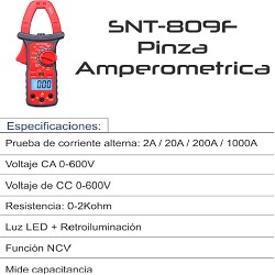 PINZA AMPEROMETRICA CSNT-809F CON CAPACIMETRO ALTA CALIDAD 1 AÑO DE GARANTIA