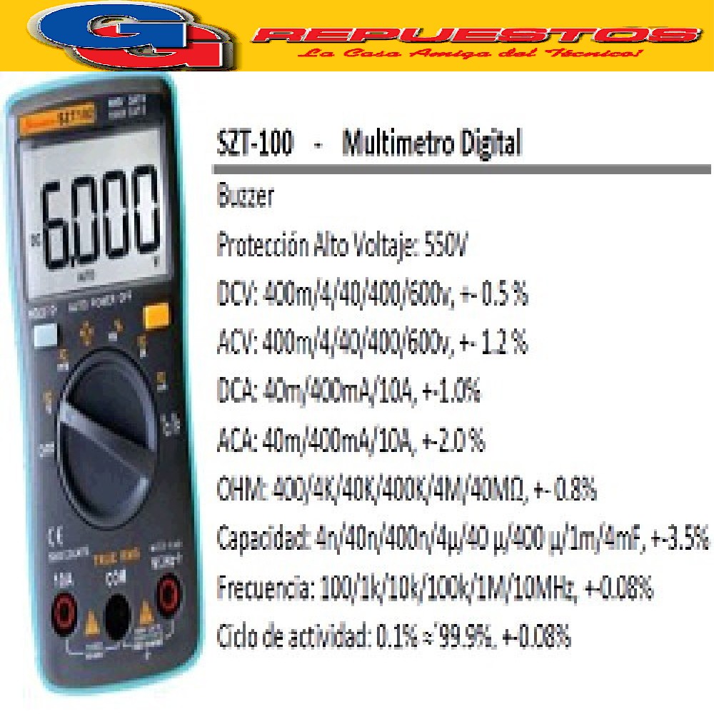 TESTER DIGITAL COMPACTO SZT-100 CON CAPACIMETRO