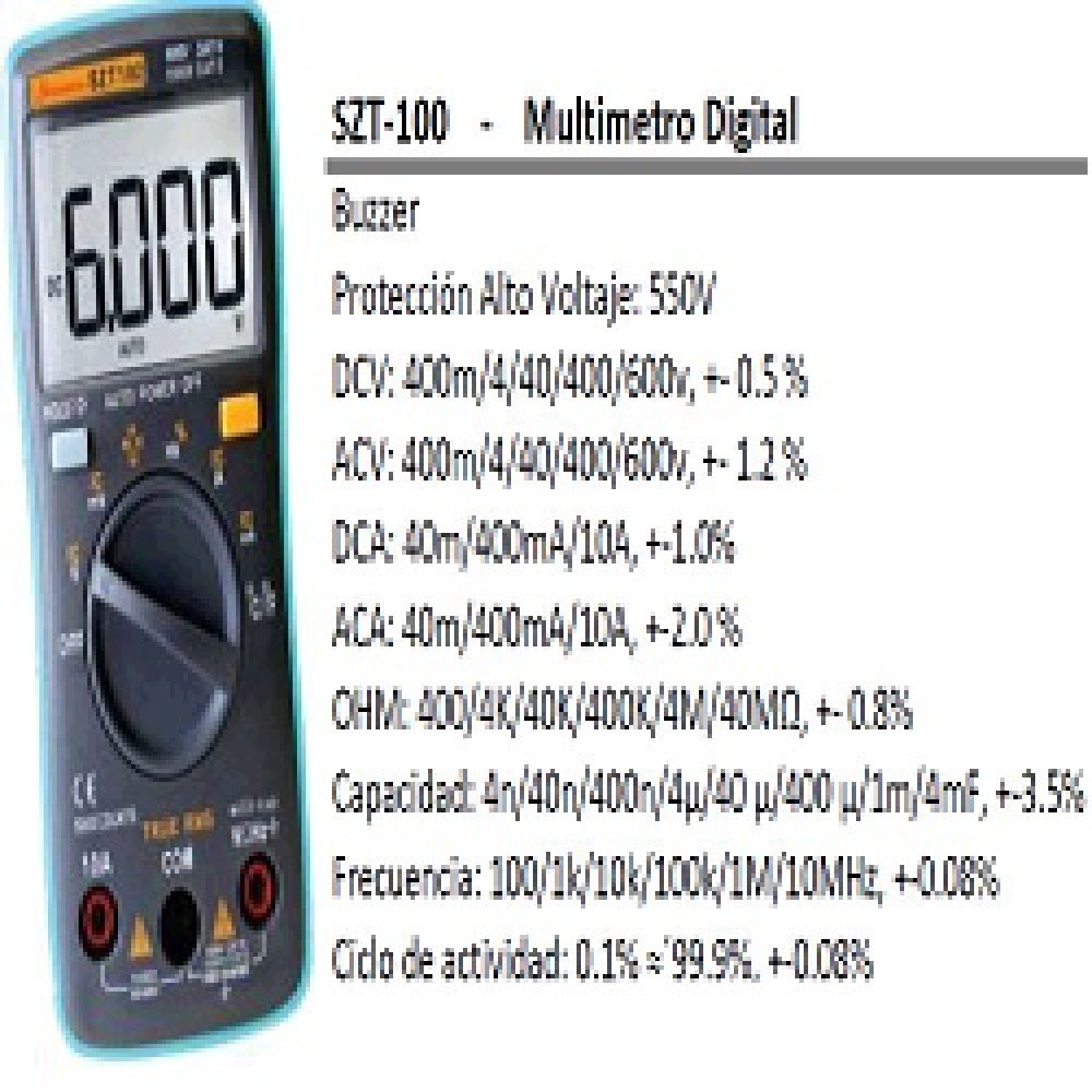 TESTER DIGITAL COMPACTO SZT-100 CON CAPACIMETRO