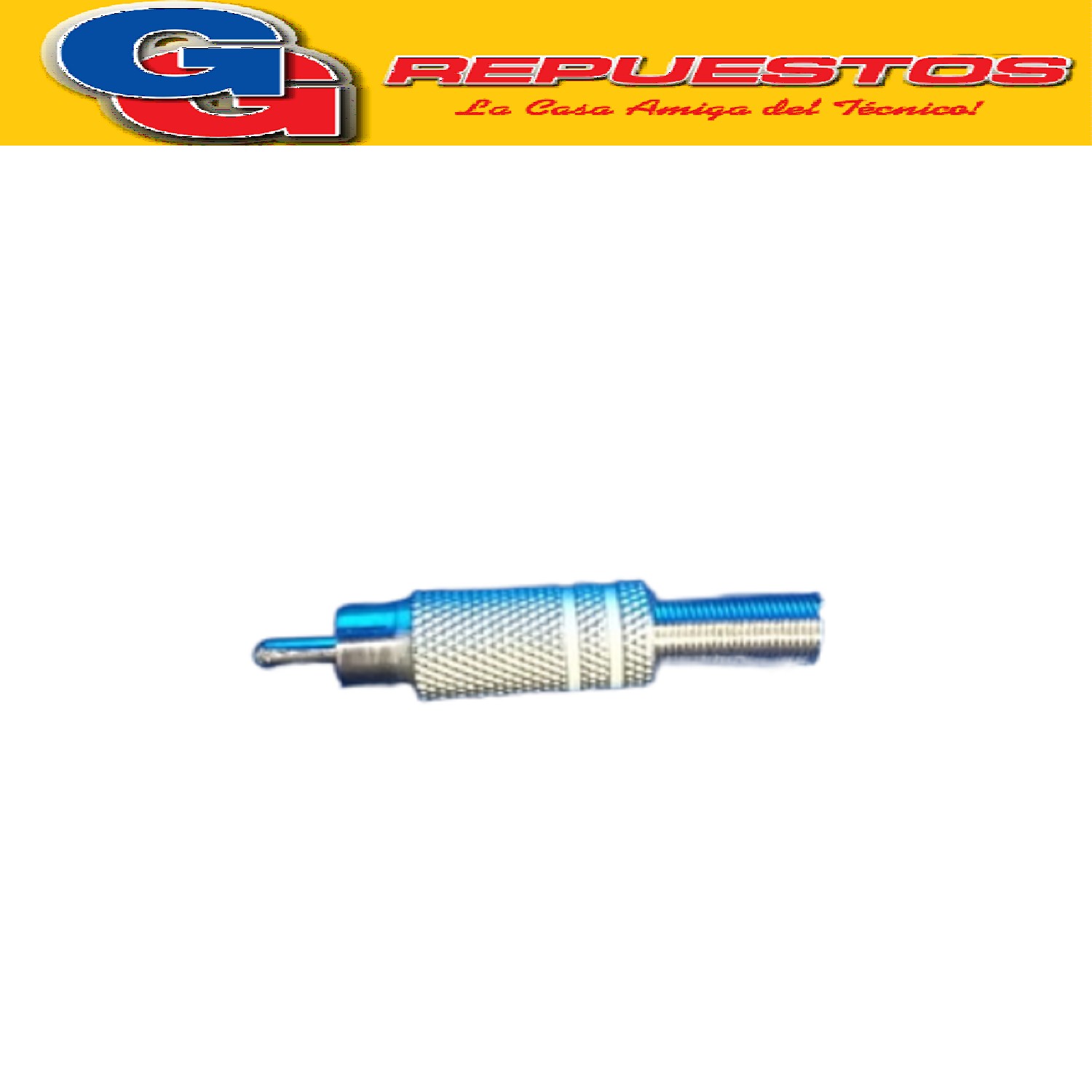 FICHA CONECTOR PLUG RCA BLANCO METALICO C/Res. 6.5mm