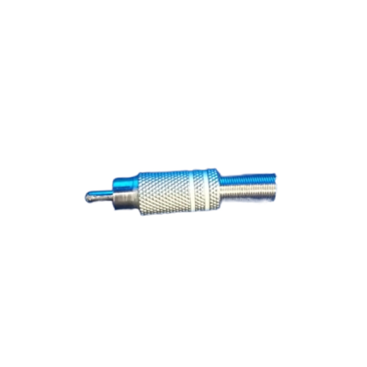 FICHA CONECTOR PLUG RCA BLANCO METALICO C/Res. 6.5mm