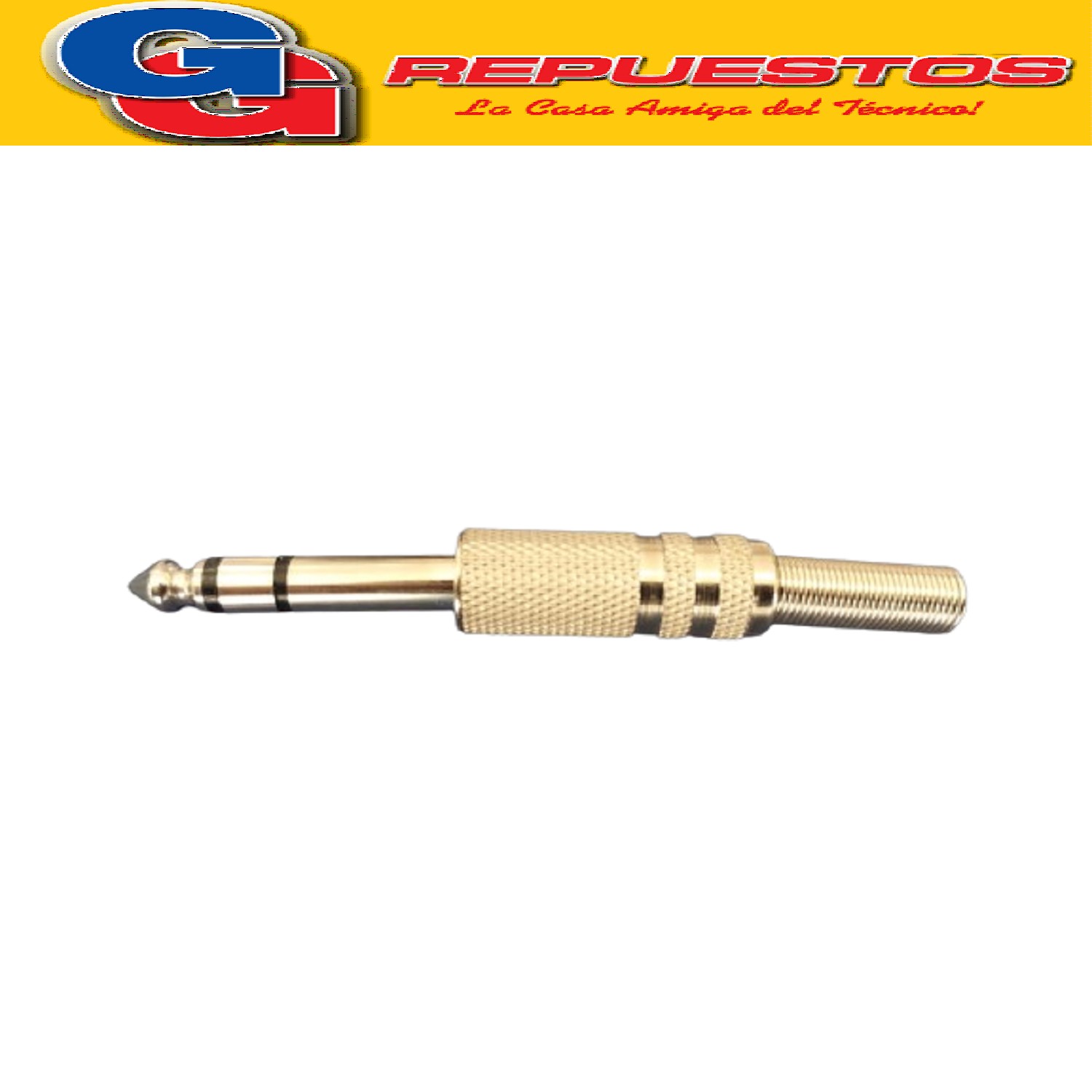 CONECTOR FICHA PLUG 6.3mm STEREO METALICO C/Res. 7mm