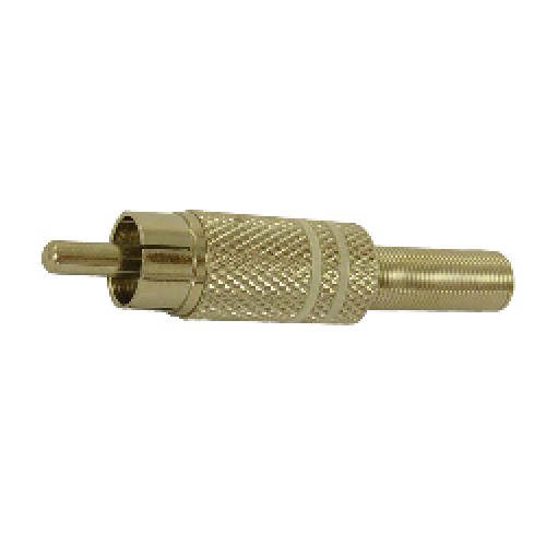 FICHA CONECTOR PLUG RCA AMARILLO METALICO C/Res. 6.5mm