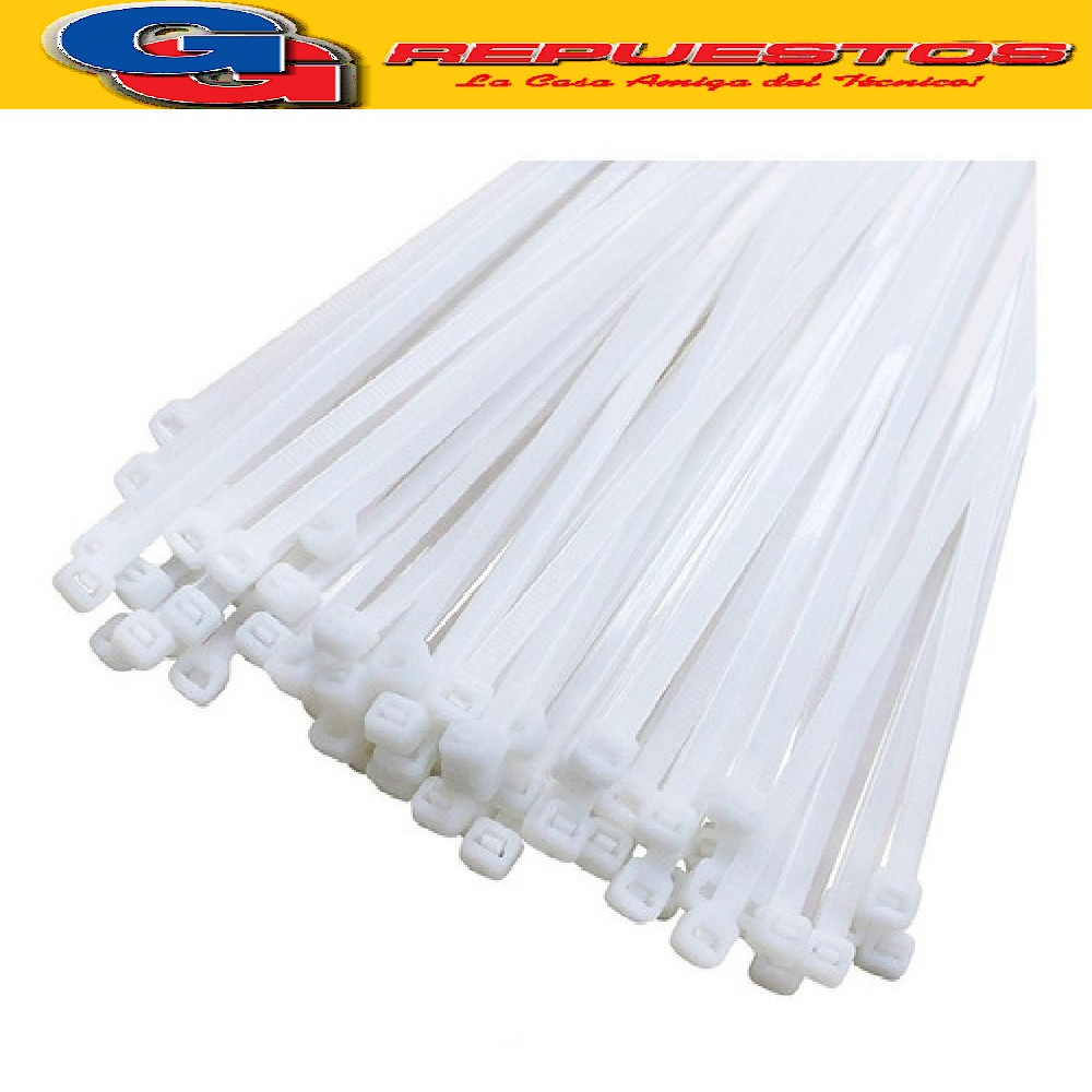 PRECINTOS NYLON 4.8 mm x 250mm Transp. (100pcs.)