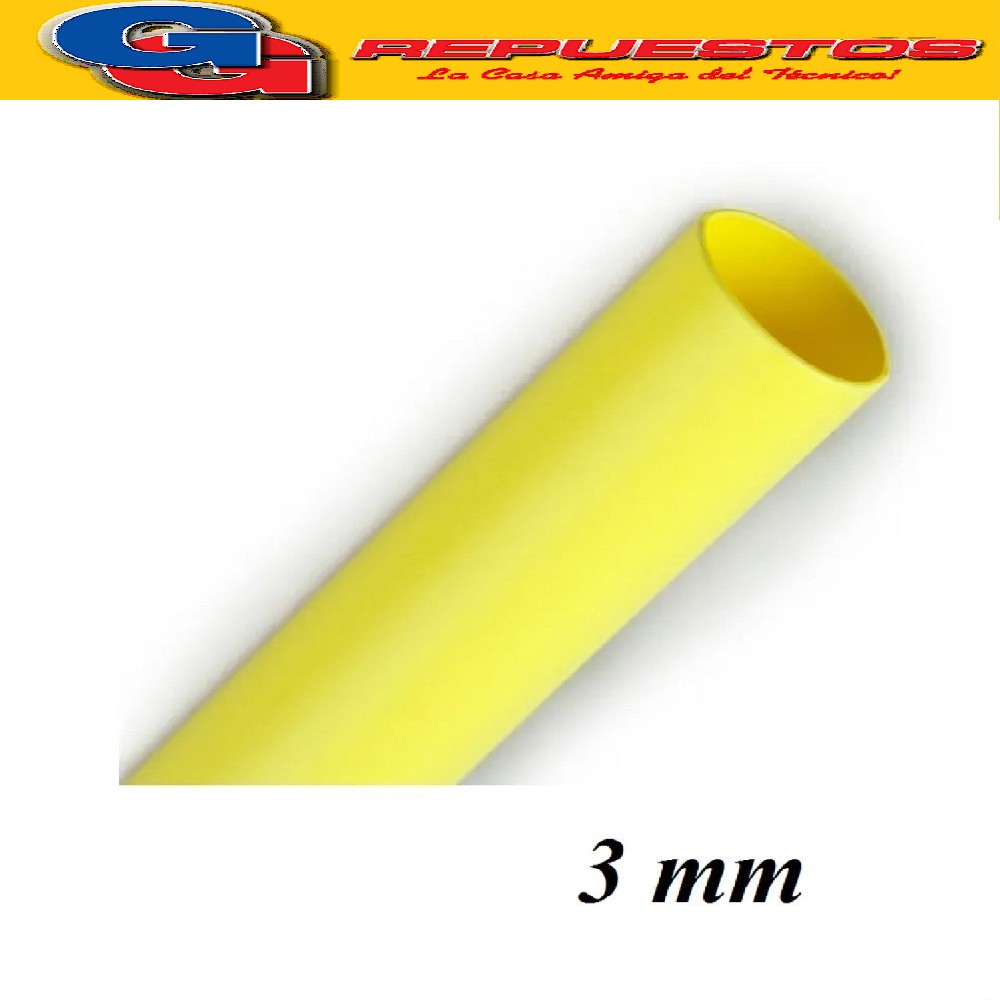 SPAGUETTI TERMOCONTRAIBLE 3MM AMARILLO X METRO