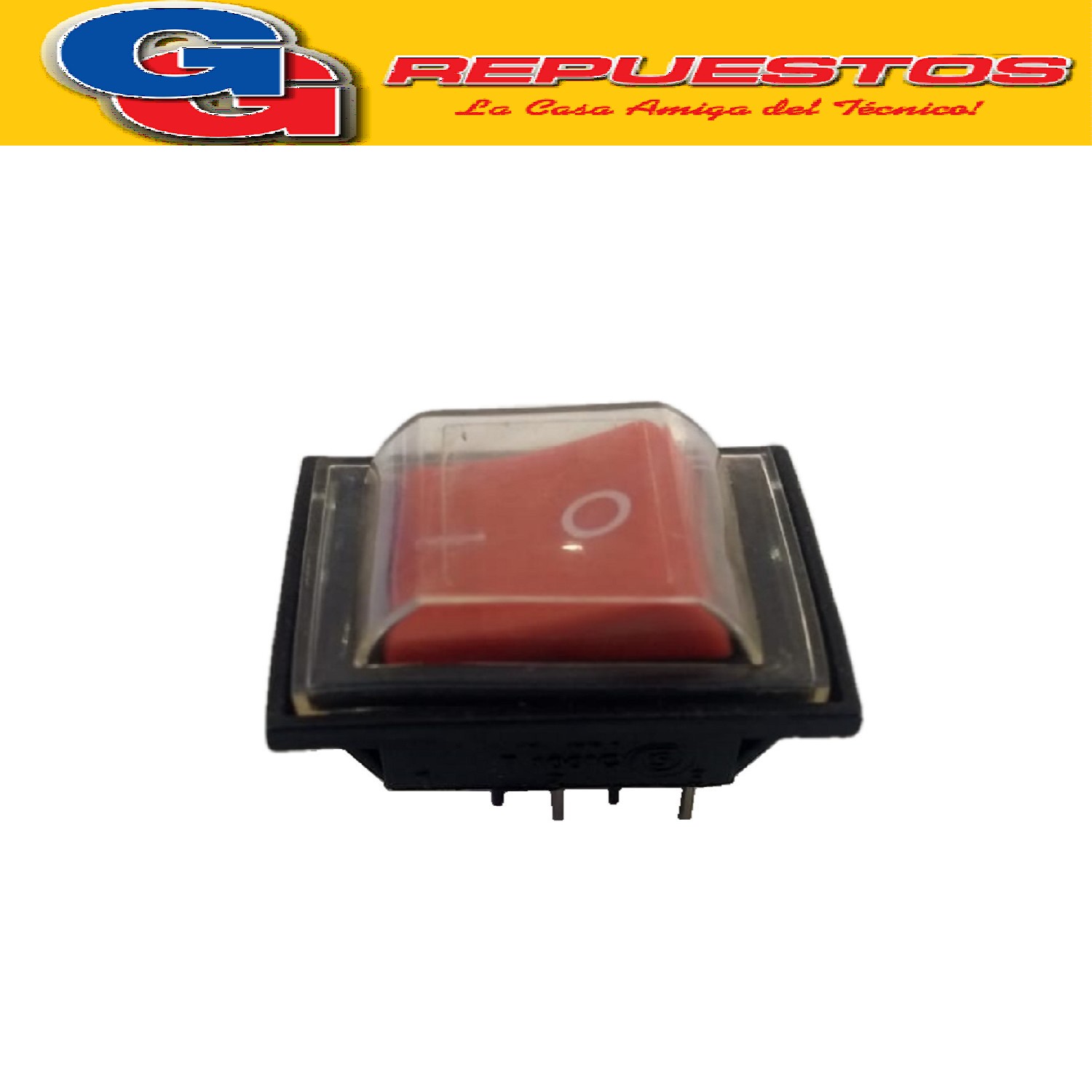 INTERRUPTOR HIDROLAVADORA AMOLADORA DE BANCO ASPIRADORA 10A  LILIANA COMPATIBLE CON LOS MODELOS LA991 / LA992 / LA592 COLOR DEL BOTON ROJO O NEGRO 4 TERMINALES PALA 220-250V 10A