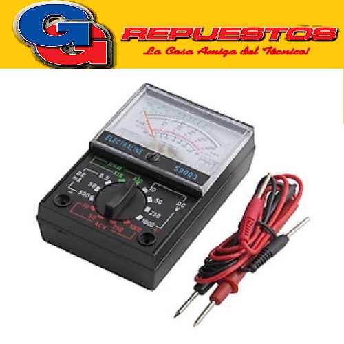 MULTIMETRO TESTER ANALOGICO COMPACTO. 7 RANGOS DE VOLTAJE CONTINUO. 4 RANGOS DE VOLTAJE ALTERNO Y 2 RANGOS DE RESISTENCIA. DE SIMPLE LECTURA.