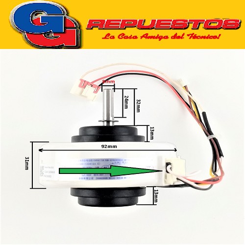 FORZADOR MOTOR EVAPORADOR AIRE ACONDICIONADO SPLIT  Y4S476A333/13334123.D 14W-0.22A-4 POLOS-1.5uF (DIAM. EJE 8MM/LARGO EJE 32MM/DIAM. MOTOR 92MM/ALTO MOTOR 31MM) GIRO ANTIHORARIO