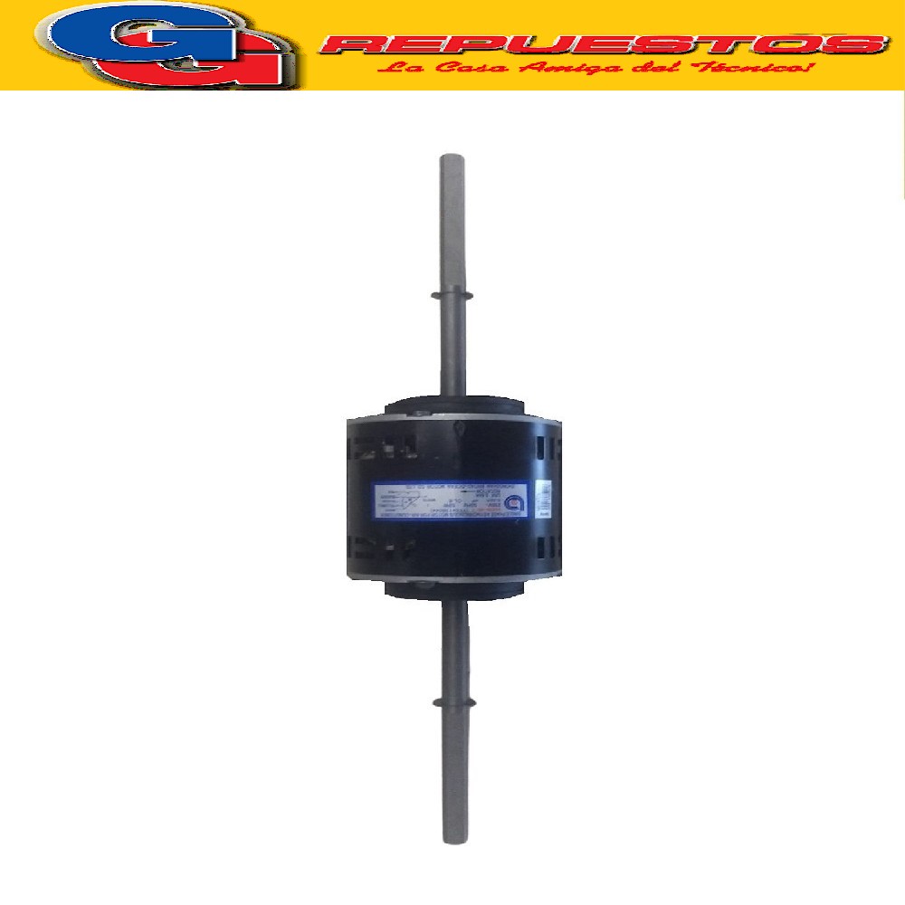 FORZADOR MOTOR EVAPORADOR AIRE ACONDICIONADO PISO-TECHO  (YS K59-4D-4) 59W 0.44A 4 POLOS [[EJE Ø12mm / LARGO EJES 170mm / ANCHO MOTOR 96mm / LARGO MOTOR 110mm]] Y5S413B044 DOBLE EJE  PISO TECHO COMPACTO .VENTANA Tiene dos fichas de conexión, una de 4 cables (amarillo, azul, rojo y negro) y el otro con dos cables para el capacitor, 3 VELOCIDADES