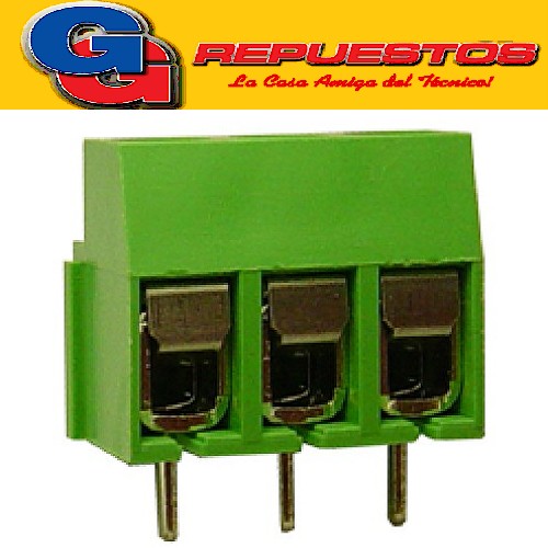 BORNERA 3 POLOS 8A 300VAC (APILABLE VERDE)