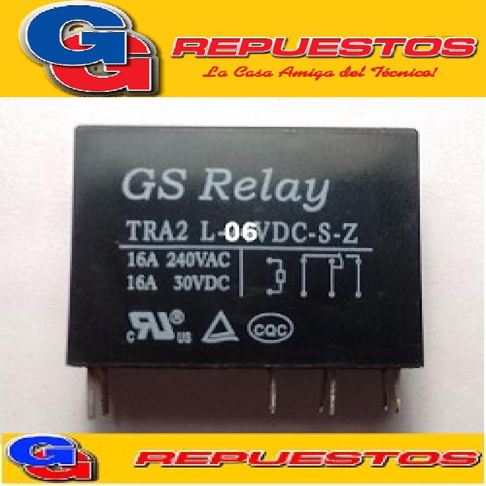 TRA2-L06 - RELE BOBINA   6V   (68E); 16A 240V INVERSOR SIMPLE