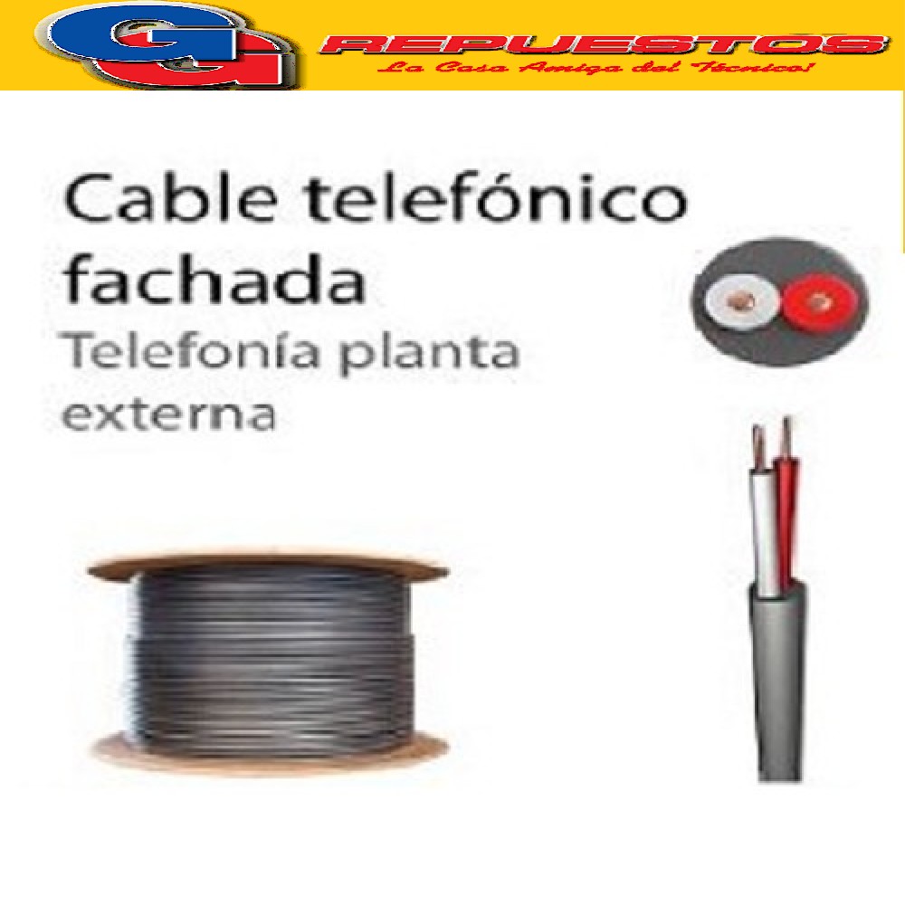 CABLE TELEFONICO 01 PAR POR METRO NEGRO INTERIOR EXTERIOR