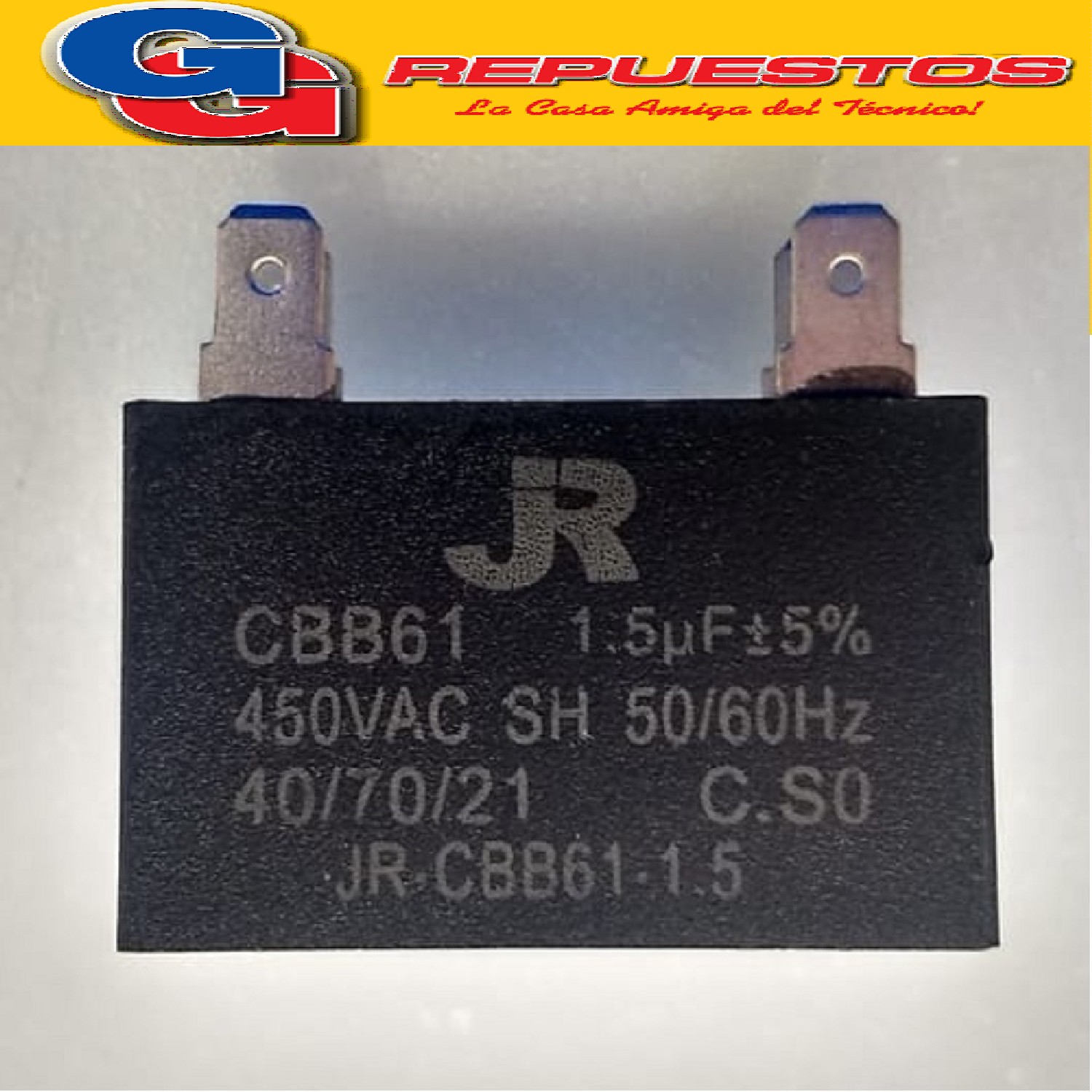 CAPACITOR 1.5uF X 450V CUADRADO CON PALAS