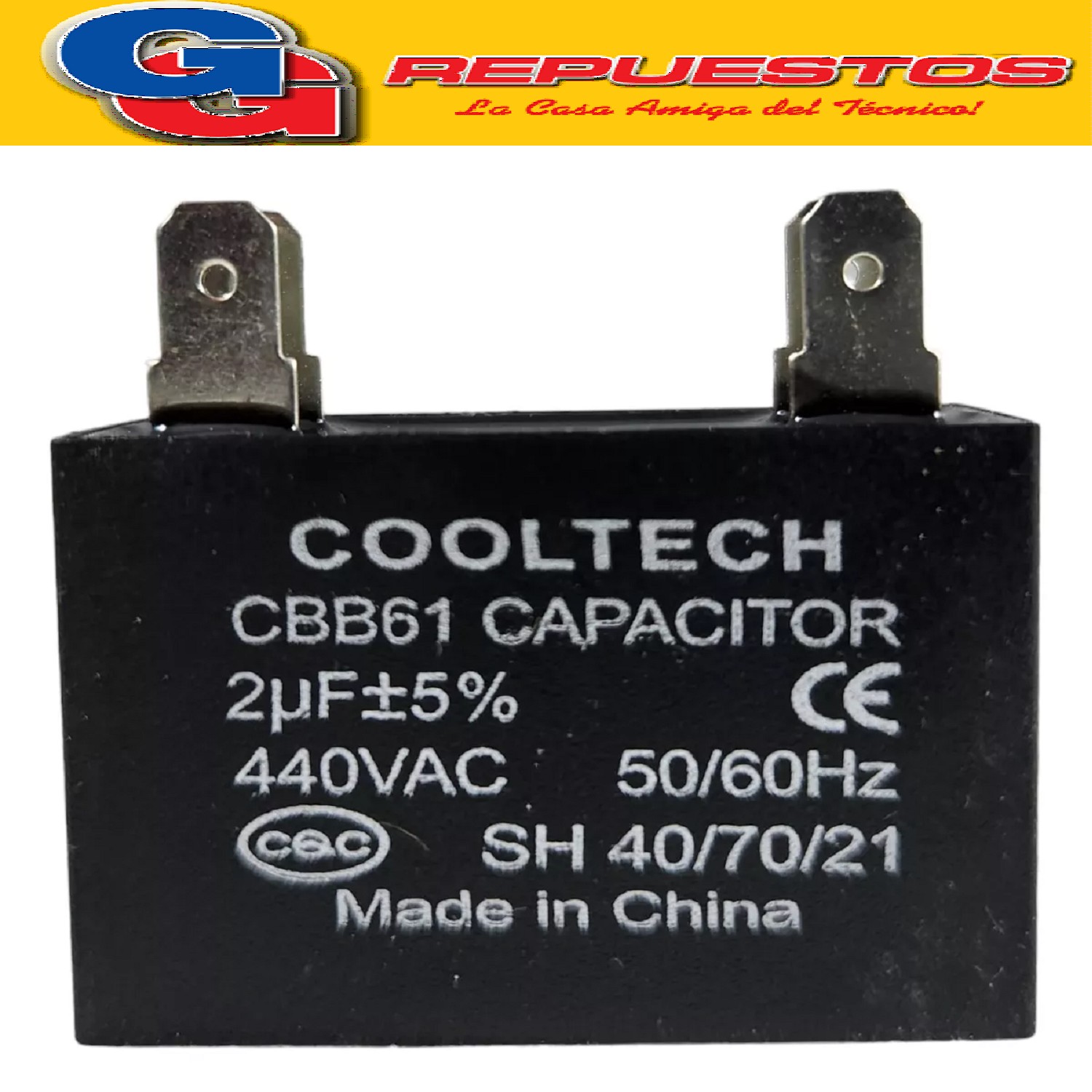 CAPACITOR 2uF X 450V CUADRADO CON PALAS