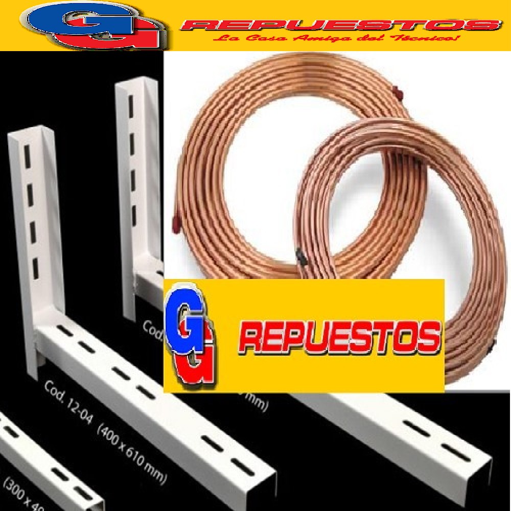 COMBO OFERTA 1 ROLLO CAÑO DE COBRE 3/8 15 MTS 1 ROLLO 15 MTS 5/8 MARCA ELUMA Y 5 PARES DE MENSULA 61 CM SUPER REFORZADAS