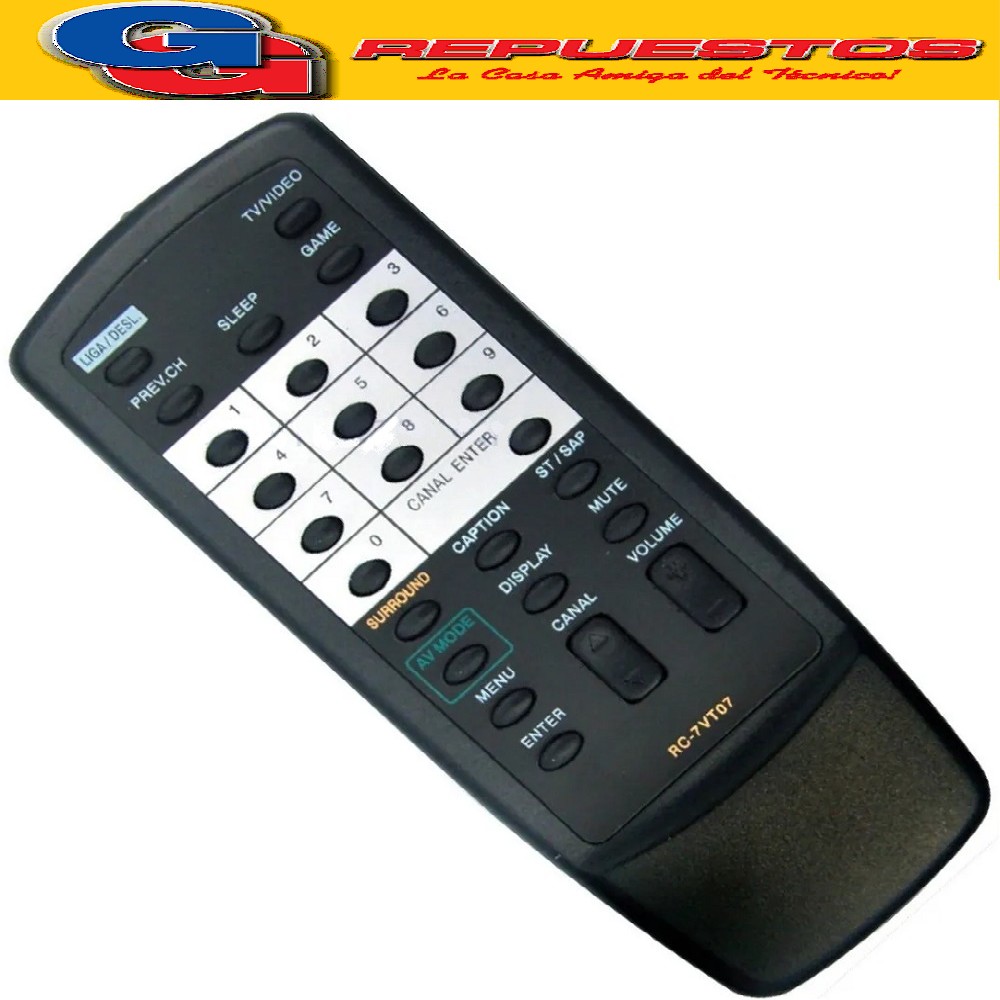 CONTROL REMOTO TV AIWA RC7VT07