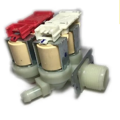 ELECTROVALVULA LAVARROPAS 4 VIAS CON BASE PARA FICHAS GENERAL ELECTRIC, MABE.