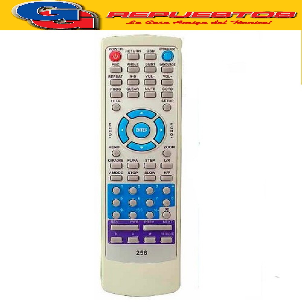 CONTROL REMOTO PARA DVD BLUESKY.