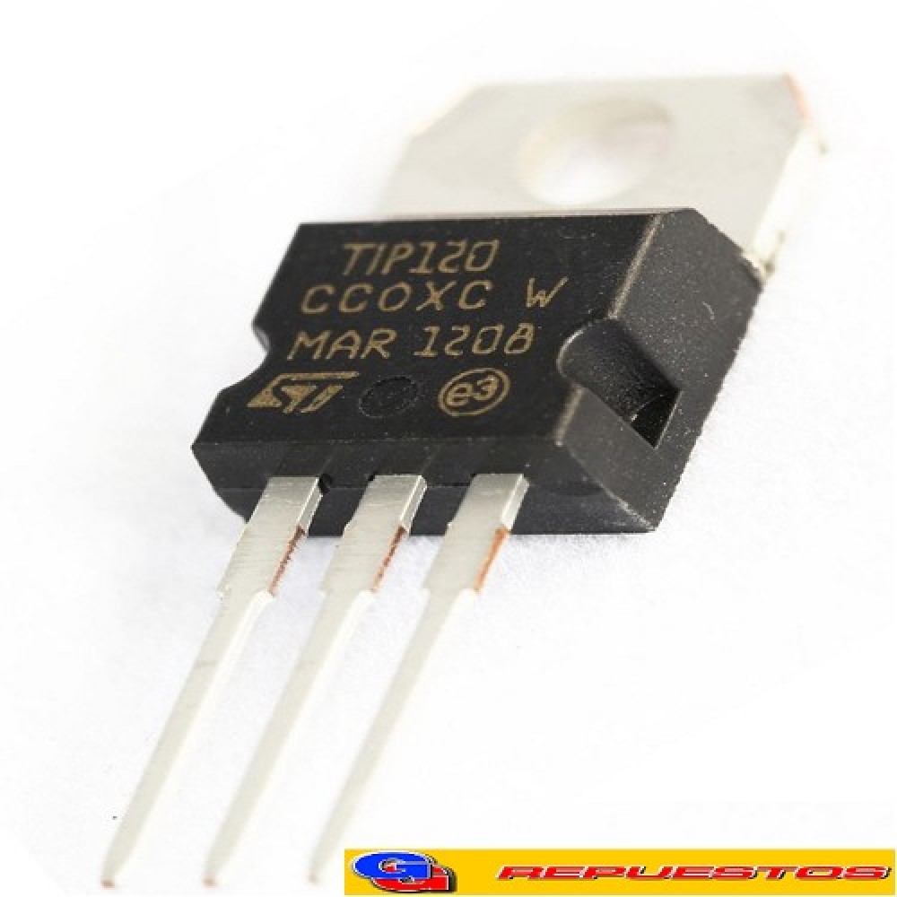 TIP120 TRANSISTOR NPN DARLINGTON DE SILICIO (IGUAL A TIP 125 / 126 / 127) (APERTURA DE EMISOR Y BASE 60V/80V/100V / APERTURA COLECTOR 5V)