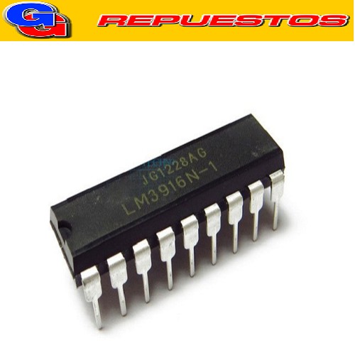 LM3916N CIRCUITO INTEGRADO DIP-16 VOLTAGE 3V-35V / 1ma-35ma