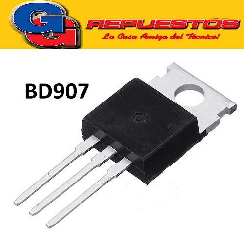 BD907 TRANSISTOR NPN 60V / 15A / 90W (COMPLEMENTARIO DE BD908 PNP)