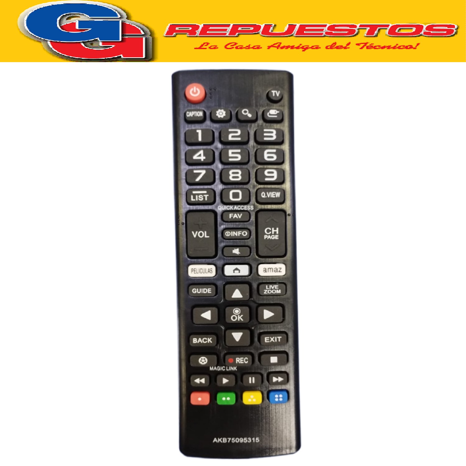 CONTROL REMOTO LED SMART TV COMPATIBLE CON LG AKB75095315