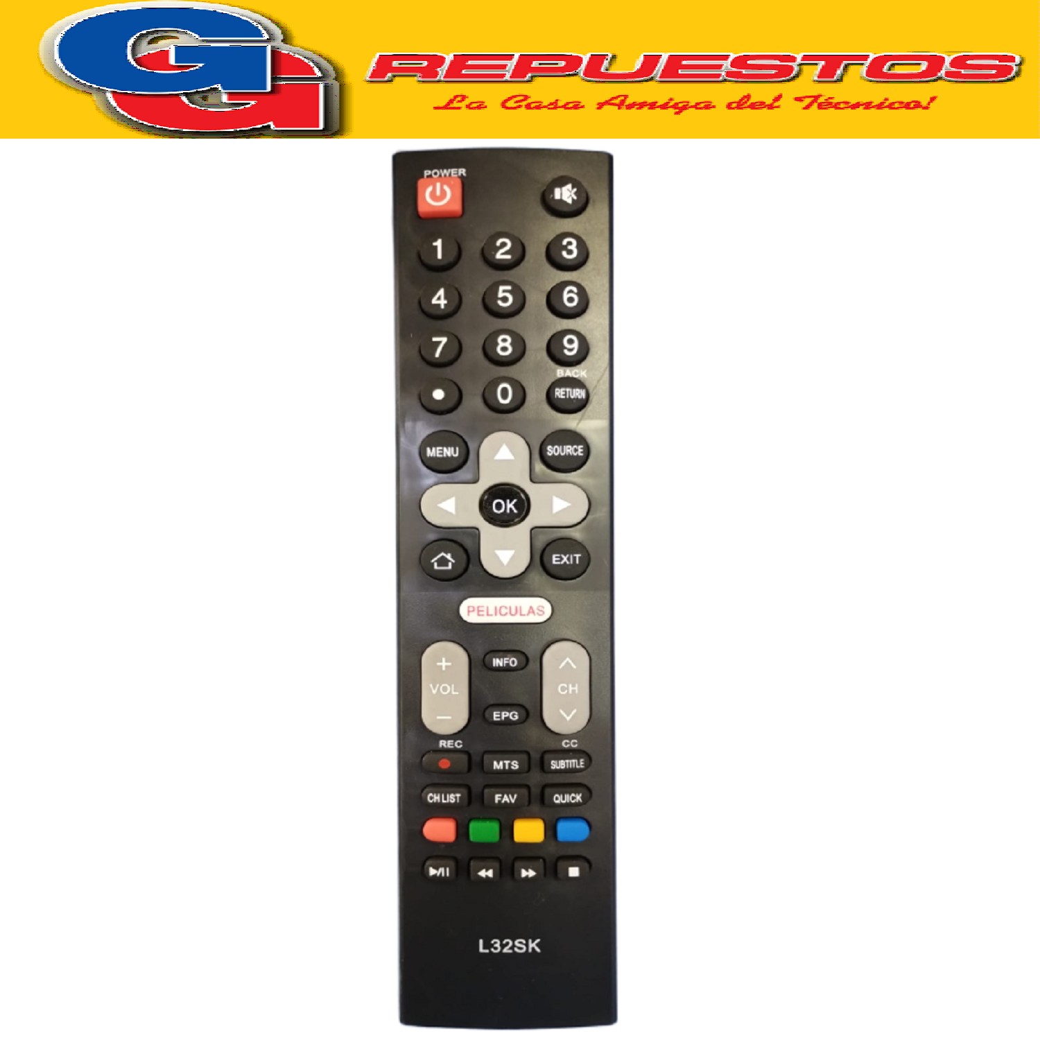 CONTROL REMOTO LED SMART TV L32SK RCA / HITACHI / PHILCO / T ALENT /ADMIRAL