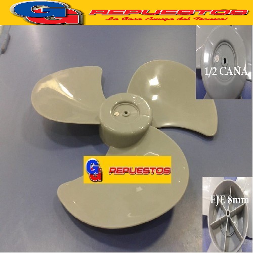 HELICE 17  8mm 1/2 CAÑA A PRESION PLASTICA (PALETA VENTILADO R)