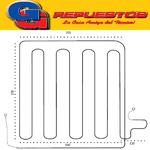 RESISTENCIA DE ALUMINIO HELADERA SAMSUNG SR 522 NO FROST 460 7 220V 110W