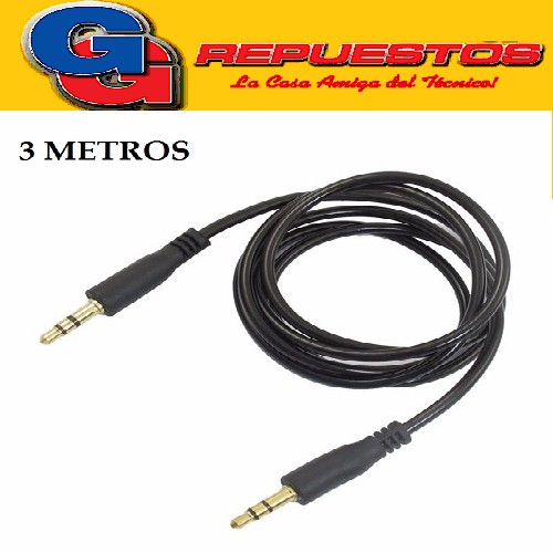 CABLE AUXILIAR PLUG/JACK (ESTEREO) 3.5M A 3.5M - 3 MTS