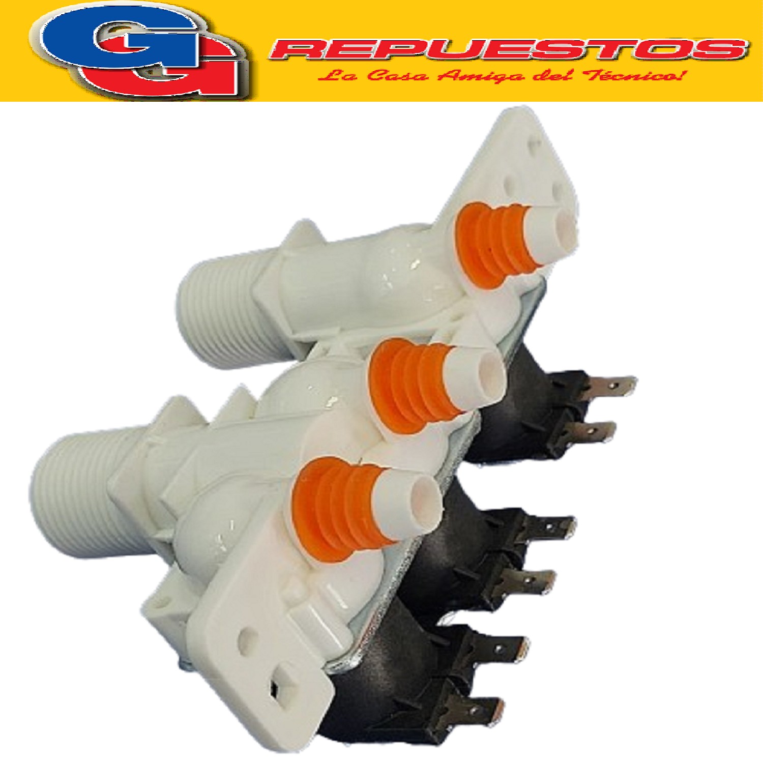 ELECTROVALVULA 3 VIAS LG/SAMSUNG/PEABODY (BLANCA) PARA LAVAR ROPAS LG CARGA SUPERIOR. MODELOS COMPATIBLES:- WF-T1304TP - WF-T1202TP- WF-T1205TP