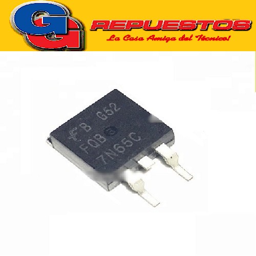 FQB7N65C TRANSISTOR MOSFET CANAL N -SMD- (650V/173W/7A/1.4ohms) D2-PAK