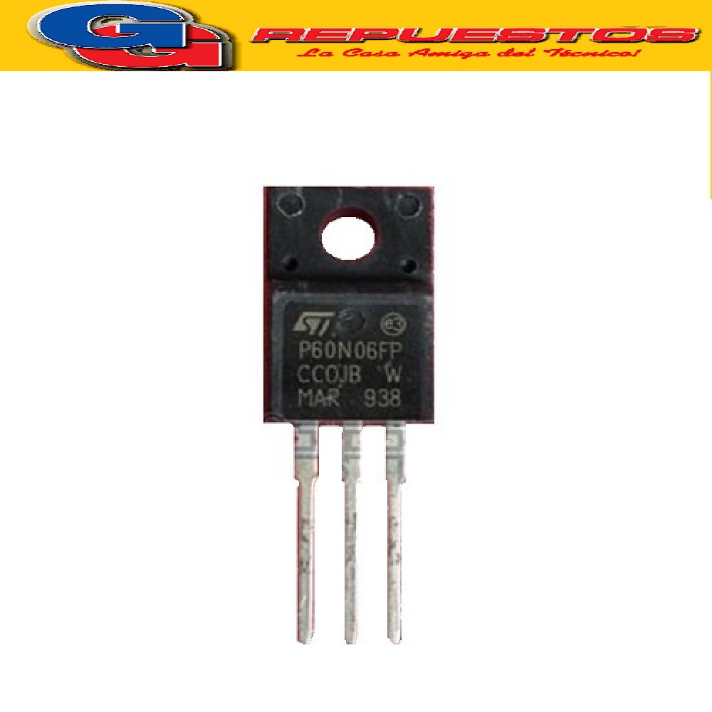 STP60N06FP TRANSISTOR FET CANAL N -CAPSULADO PLASTICO- (60V/60A/0.14 ohms