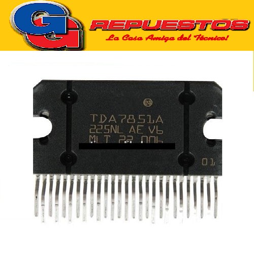 TDA7851 CIRCUITO INTEGRADO AMPLIFICADOR DE AUDIO ( 4 x 48 W - 4 O max /4 x 28 W - 4 O - 14.4 V - 1 kHz - 10% / 4 x 72 W - 2 O max)