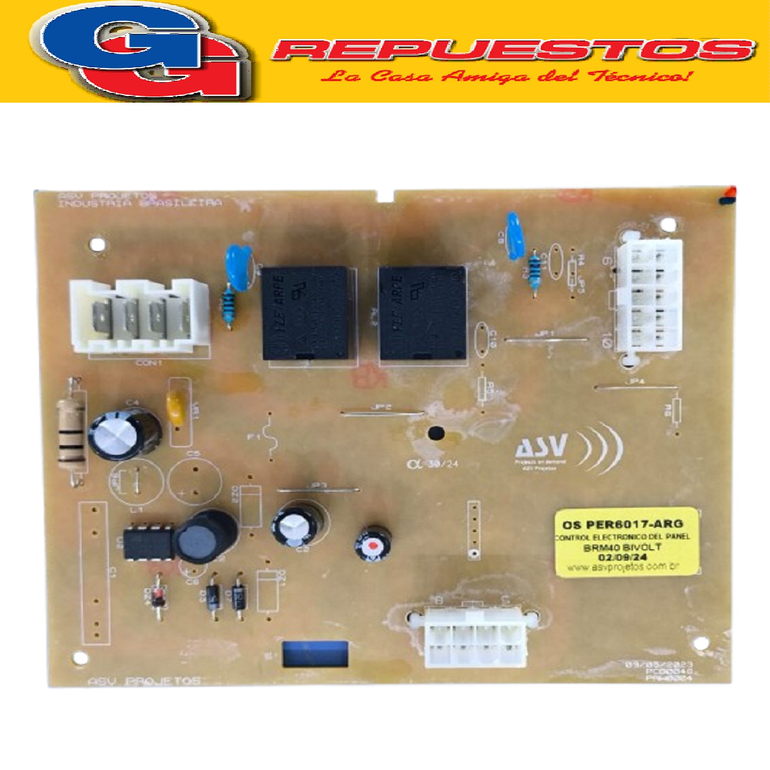PLAQUETA ELECTRONICA DE POTENCIA MID4hs REFRIGERADOR ERM440- ERM480-ERM40D-ERM40P-ERM44D-ERM48D-
ERM48L-ERM48P-ERM40DNL-ERM45D1-ERM49X1-
ESLABON DE LUJO ERM49P1-ERM49D1-ERM49L1-ERM440-ERM480 - WRM40P-WRM40D-WRM44D-WRM45D1-WRM48D-WRM48L-WRM48P-WRM49D1-WRM49X1-WRB101
326053850 (WHIRLPOOL ARG.) UNIDAD CONTROL MID 4 HS REFRI /WRM48
326034907 (WHIRLPOOL ARG) UNIDAD DE CONTROL WRM40/44/8 RX326053850