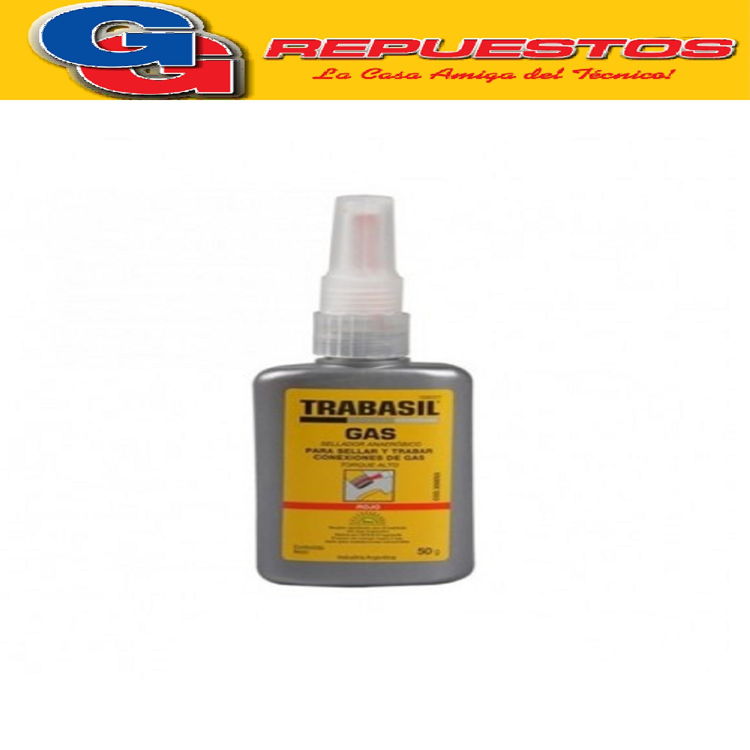 TRABASIL GAS ROJO SELLADOR ANAEROBICO PARA SELLAR Y TRABAR C ONEXIONES DE GAS TORQUE ALTO 50G