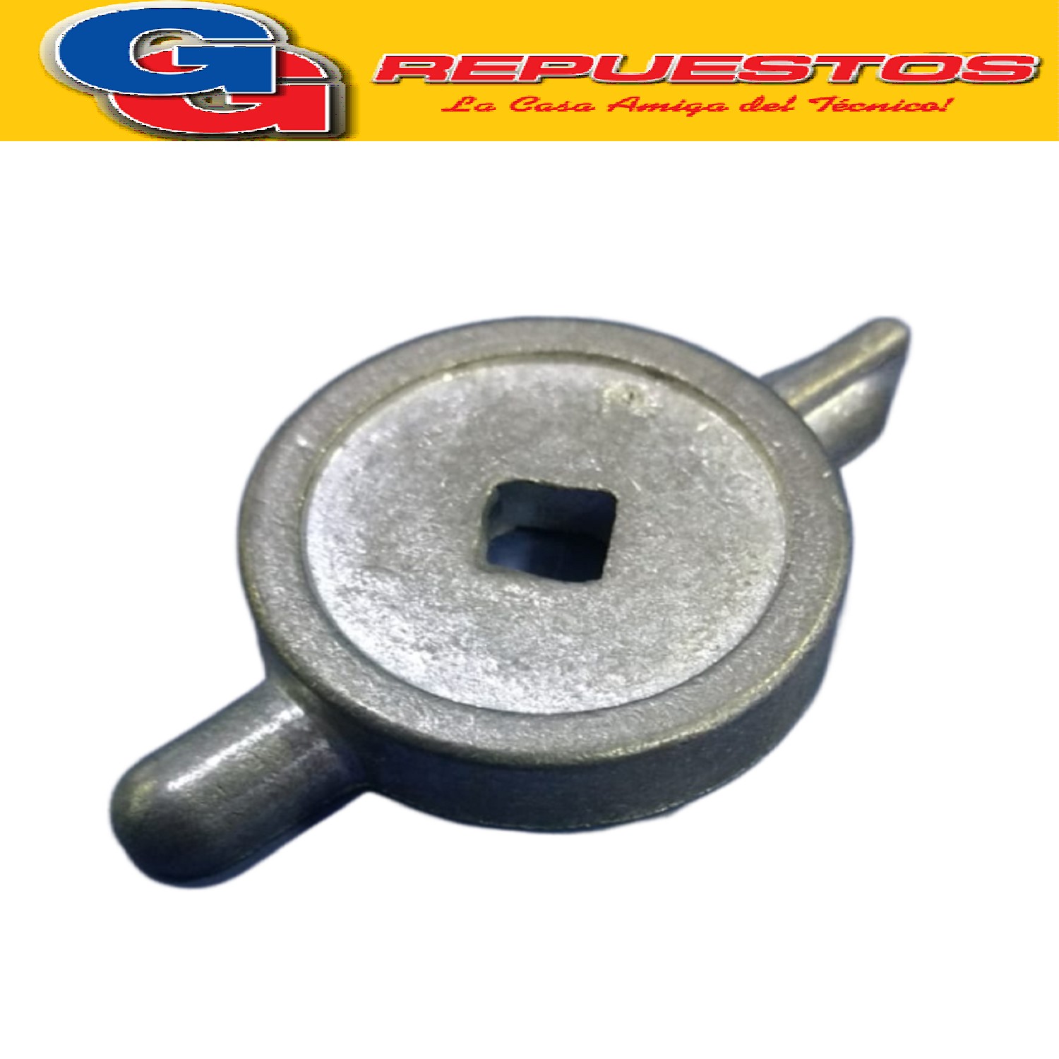 VOLANTE PERILLA COCINA INDUSTRIAL ALUMINIO PARA EJE CUADRADO / PERILLA INDUSTRIAL SENCILLA / PARA VASTAGO CUADRADO DE 8.5 MM DE LADO