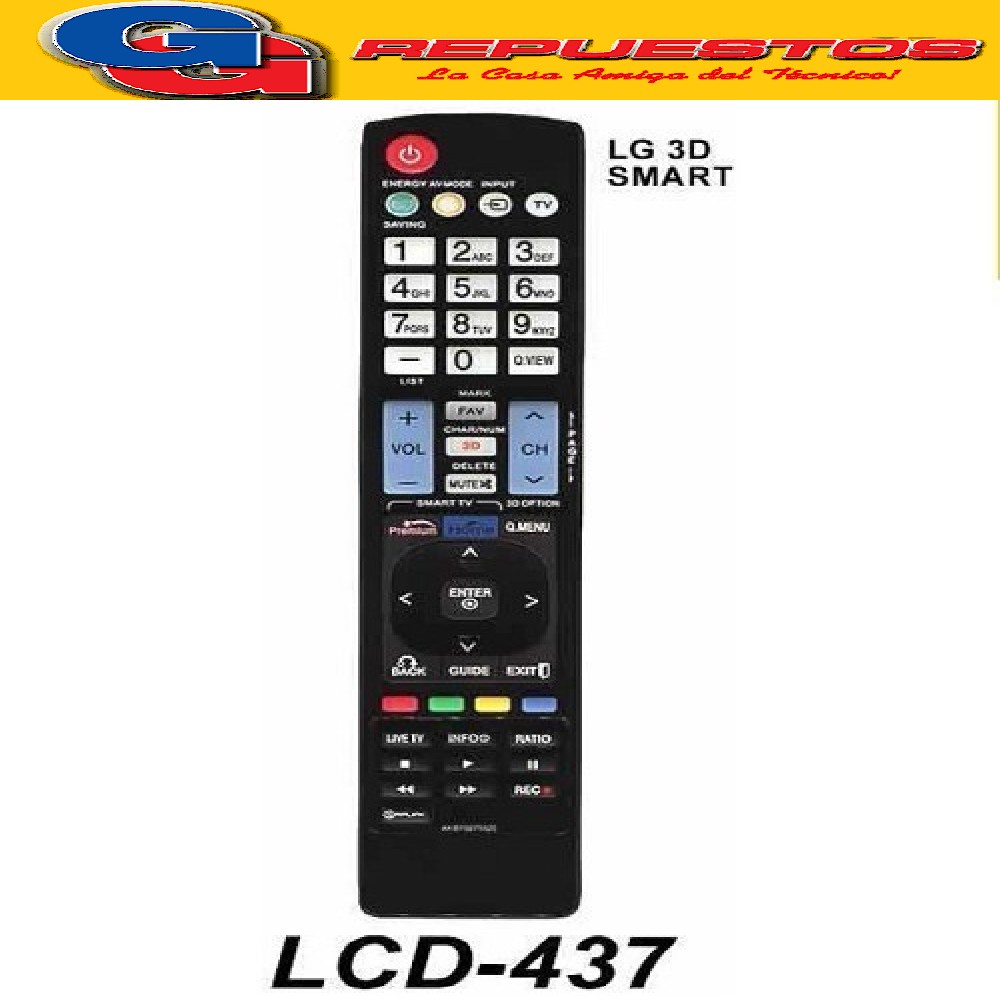 CONTROL REMOTO LED SMART LG 3D