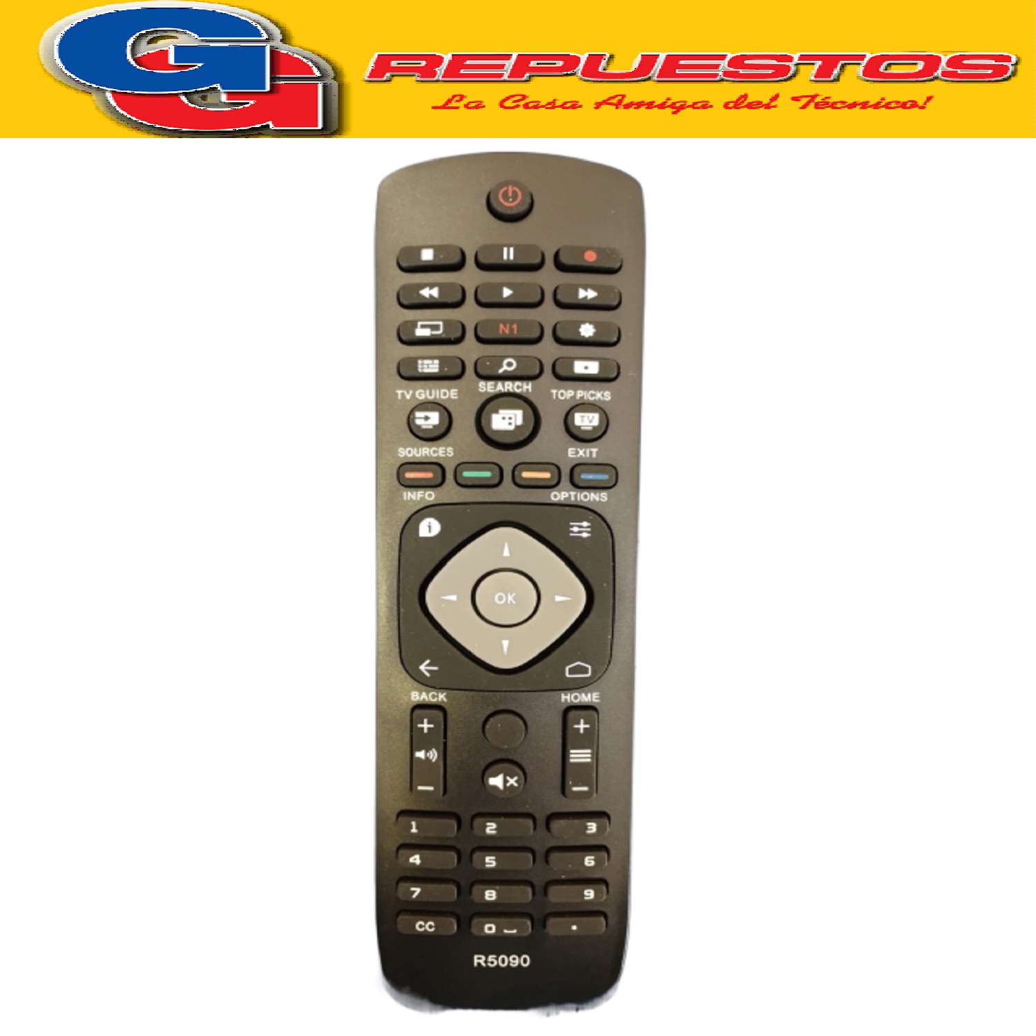 CONTROL REMOTO LED PHILIPS SMART NETFLIX R5090 SIRVE PARA AO C