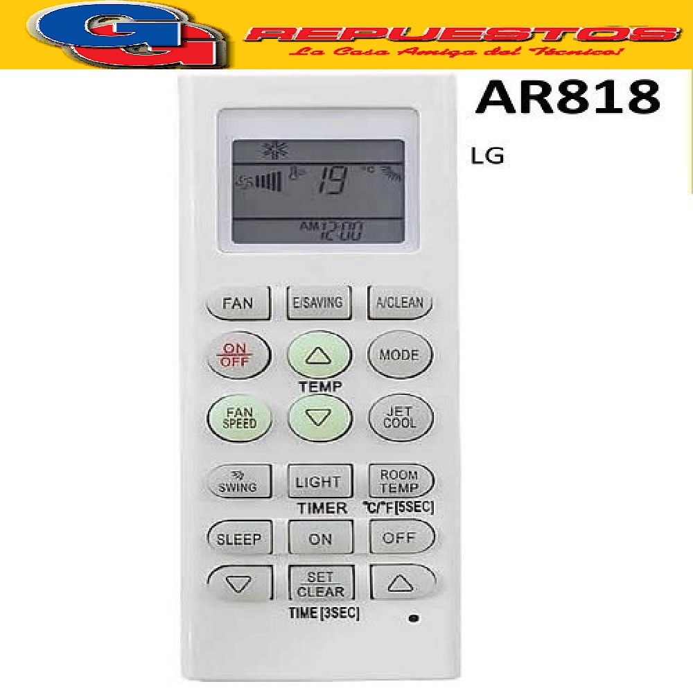 CONTROL REMOTO AIRE ACONDICIONADO SPLIT SANYO, COVENTRY, NOBLEX, LG  A418