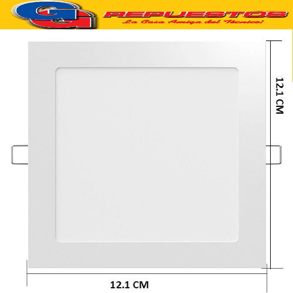 PANEL LED CUADRADO PARA EMBUTIR 6W CON DRIVER EXTERNO - 120° 500 LUMENS - 121x121MM - BLANCO FRIO