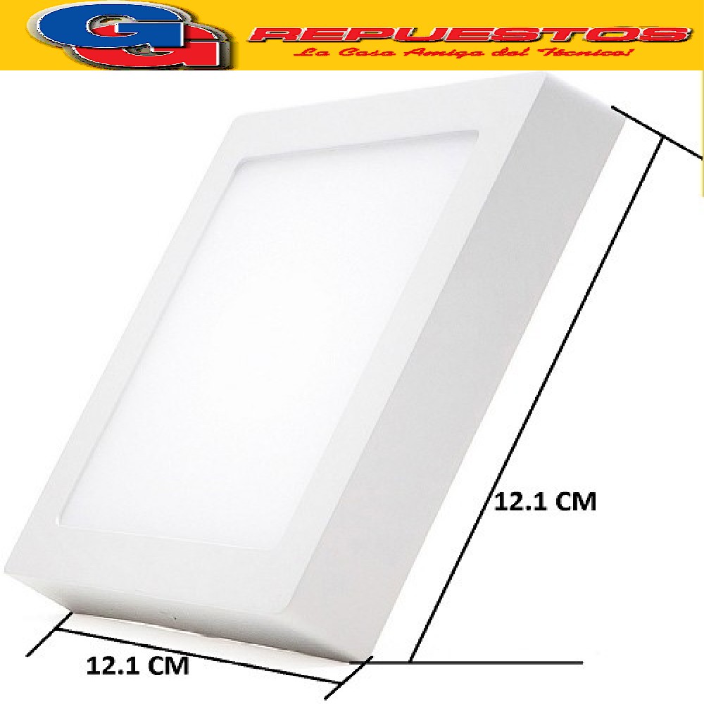 PANEL LED CUADRADO PARA SUPERFICIE/PLAFON 6W CON DRIVER EXTE RNO - 121x121MM - BLANCO FRIO JA-506